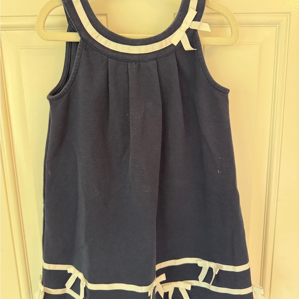 Janie and Jack Navy Dress with White Accents